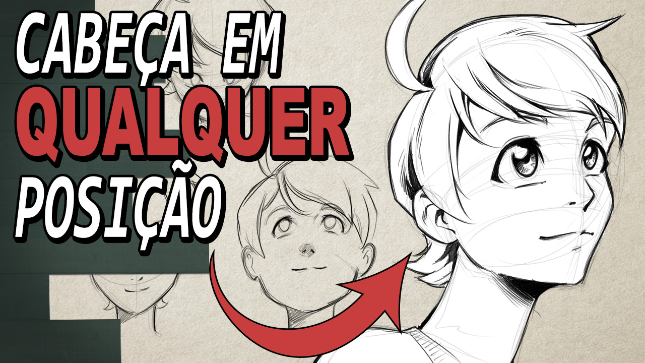 Como Desenhar Anime: Cabeça em QUALQUER Ângulo! 